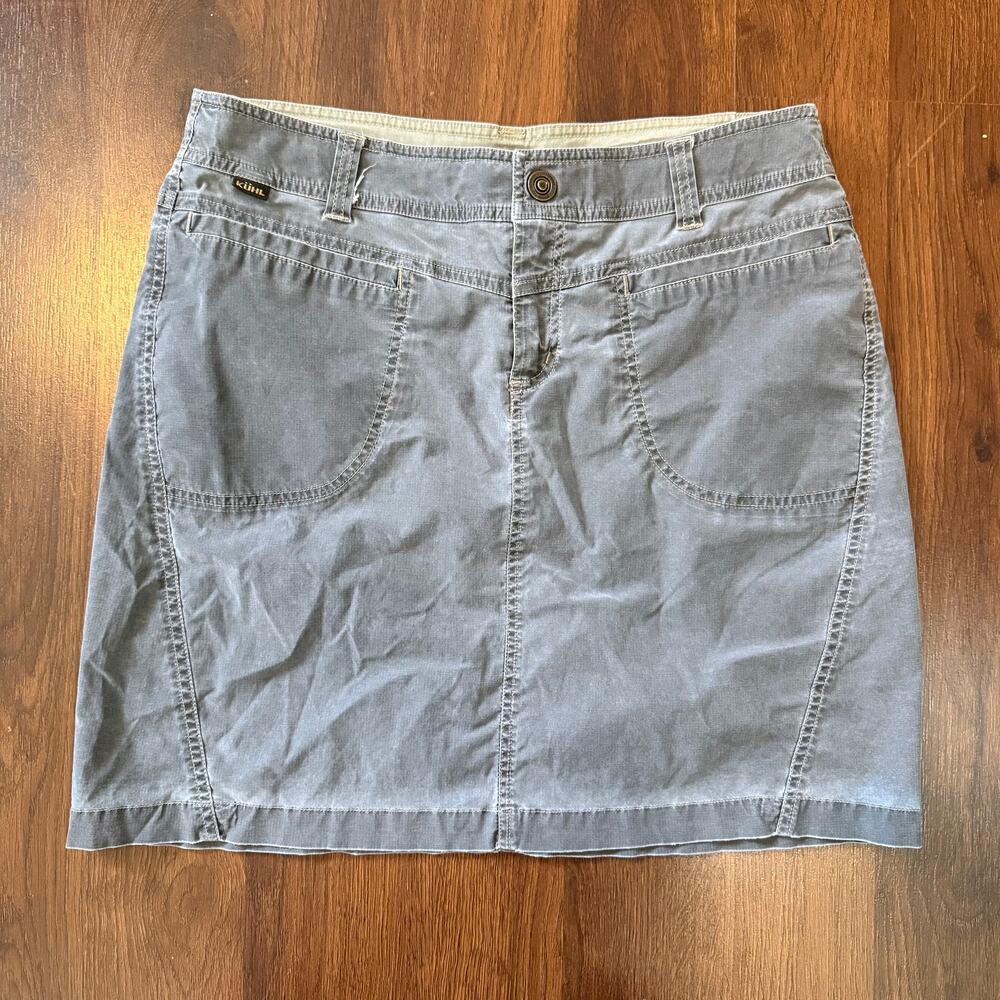 Kuhl Women's Cargo Skirt Gray Sz 8 Lightweight Hiking Outdoors Sporty